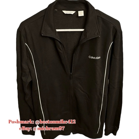 Calvin Klein Zip Up Jacket SM Calvin Klein ZipUp Jacket w/ Front Pockets BLACK - Picture 3 of 13